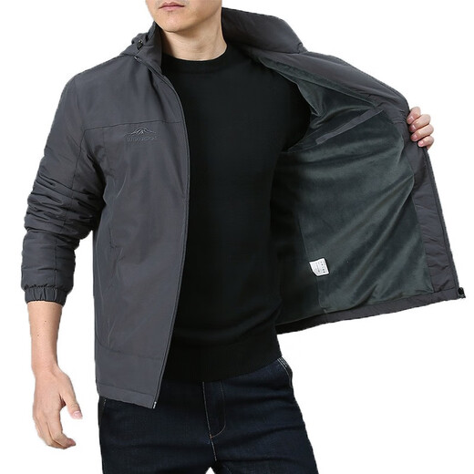 JP Jacke plus Fleece Herren -Kapuze Casual Dick Jacke warm 9898 Grau 2xl