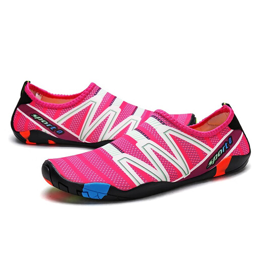 Fengbaolong Indoor Fitness Men's and Women's Treadmill Special Shoes Beach Wading Shoes Breathable Skipping Rope Spinning Cycling Soft Bottom Yoga Shoes 186-Rose Red 35 (225mm)