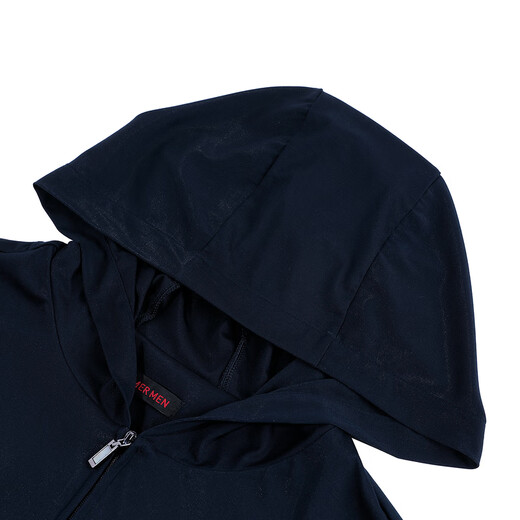 Mr. Aimu [New Product in Spring and Summer] 24SS Indoor Comfortable Hooded Zipper Cardigan Long Sleeve Outer Wear Men's NS81L231 Dark Blue 841 3XL 185
