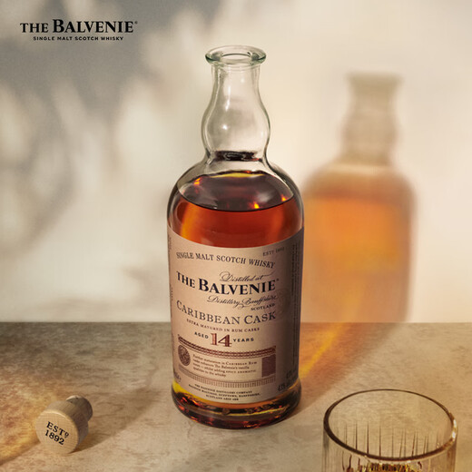 苏格兰百富（The Balvenie）14年 苏格兰单一麦芽威士忌 洋酒礼盒700ml 加勒比桶