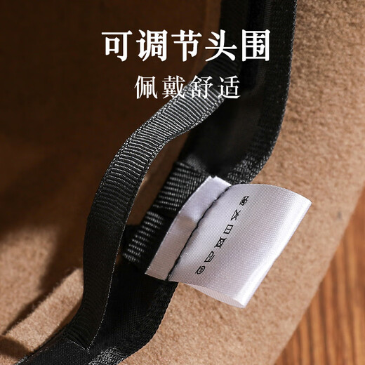 布塔帽子女秋冬季手工花朵小礼帽贝雷保暖羊毛呢毡礼帽百搭时尚复古 驼色