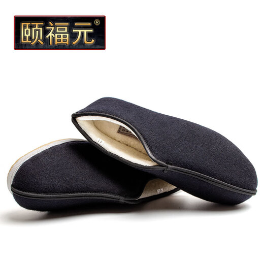 Yifu Old Beijing Cloth Shoes Men's Autumn and Winter Handmade Mille Layer Sole Cotton Shoes High-top Middle-aged and Elderly Dad's Shoes Traditional Elderly Shoes Plus Velvet Plush Style (If the size is too small, you can choose a larger size) 42