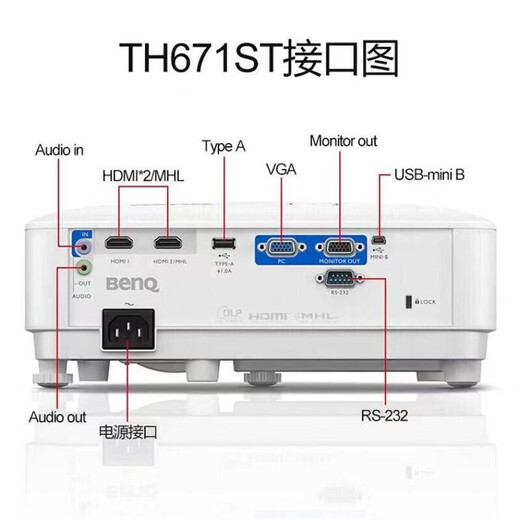 Benq TH671st Projecteur à comité court projecteur Office Office Projecteur 1080p Ultra HD Projecteur à courte portée TH671S