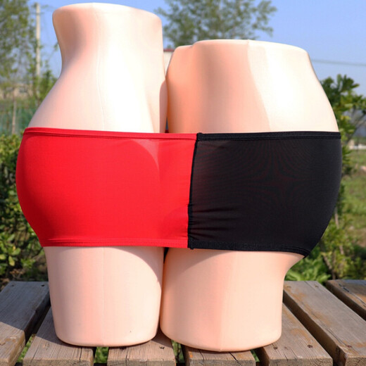 Sexy lingerie, sexy double underwear, couple's one-piece open-fit, no-take-off one-piece thong for men and women, pink and white, large size