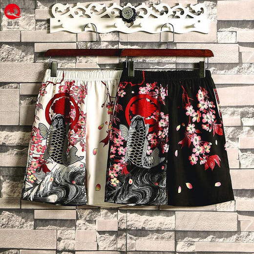
Siluan Chinese style shorts men's thin crane retro Japanese style miraculous five-quarter pants trendy beach pants 2025 9923 white XL 135Jin [Jin equals 0.5 kg] about