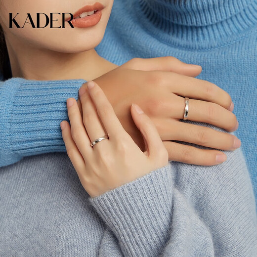 Catiro Twin Knot 999 Silver Couple Rings A Pair of Rings Adjustable Wedding Proposal Birthday Gifts for Girlfriends Twin Knot Rings/999 Silver/Free Engraving