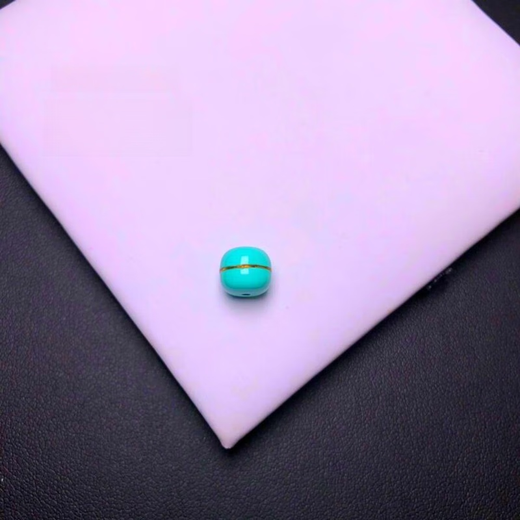 胜贝原矿绿松石铁线纹桶珠老型桶散珠金刚星月文玩手串配饰配珠 双面花12108mm一颗