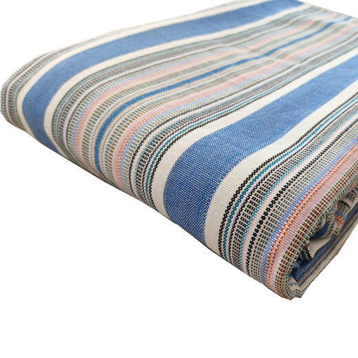 Duo love thickened Shandong pure cotton old coarse cloth sheet single piece three piece 100 cotton mat cotton linen dark blue wide strip 200cmx230cm three piece set