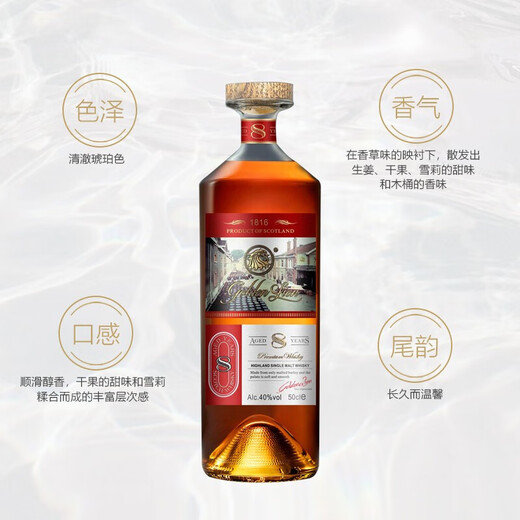 Rich Hall英国苏格兰斯佩塞高地区雪莉桶单一麦芽威士忌8年洋酒500ml送礼盒