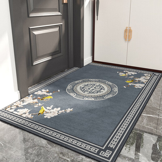 Gudie Chinese-style door entry door floor mat entry door mat entry anti-slip mat home entrance door Xiangyun Happy-Blue 120 180cm rectangular