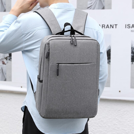 Double Star Backpack for men's computer bag backpack for women 16-inch school bag junior high school high school college students large capacity notebook bag gray [16-inch standard version]