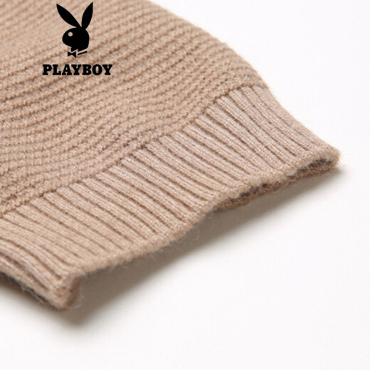 Playboy Knitwear Men's Cardigan Sweater Men's Spring and Autumn Thin Business Casual Jacket Camel XL