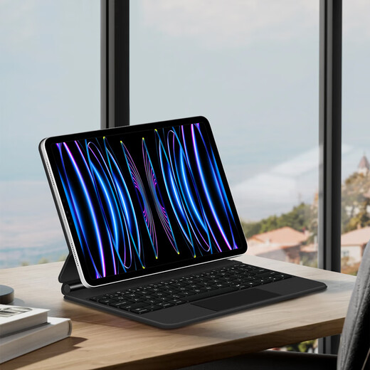 AJIUYU适用iPad键盘iPad Pro 11妙控键盘Air4/5 10.9英寸平板电脑保护套悬浮磁吸蓝牙触控背光键盘皮套 曜石黑【悬浮妙控键盘】 25款iPad Air13英寸M3平板A3271