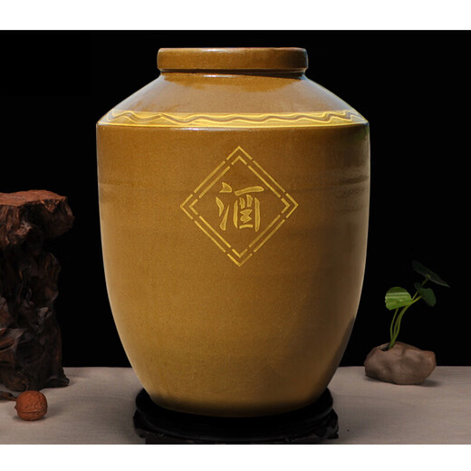 Thickened earthenware wine jar, large wine jar, white wine 50 Jin, Jin equals 0.5 kg. Ceramic wine jar, 100 Jin, Jin equals 0.5 kg. Household water capacity 60 Jin, Jin equals 0.5 kg. Thickened