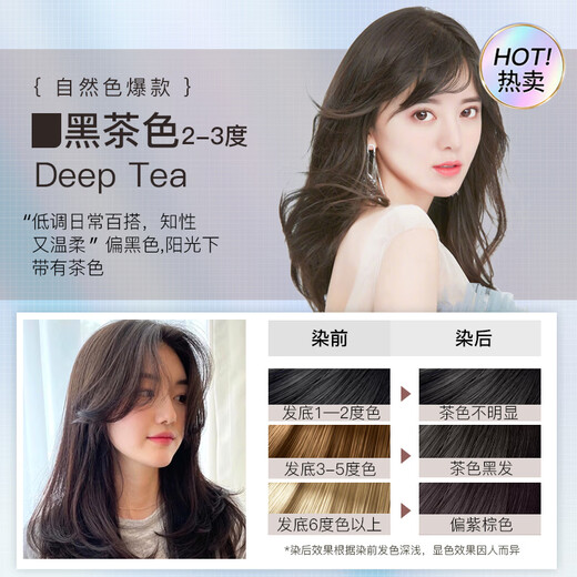 LIANGYI (LIANGYI) Hair Dye Cream Botanical Hair Color Cover White Hair Natural Pure Non-Skin 100% Women's First Wash Black Tea 400ml
