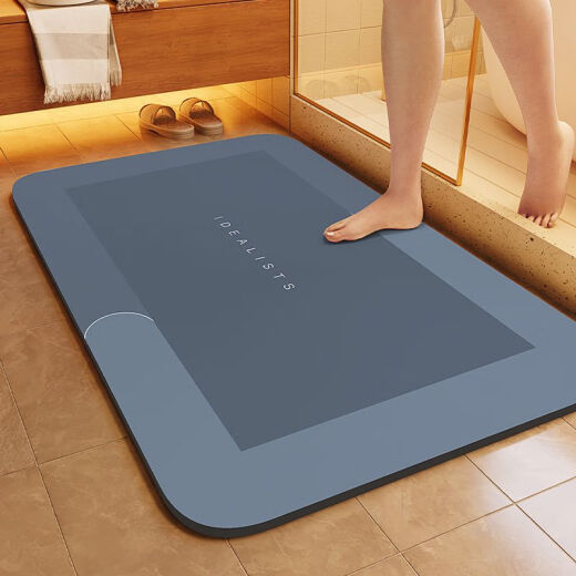 Soft diatom mud absorbent mat bathroom floor mat bathroom door non-slip quick-drying foot mat door mat toilet home carpet blue diatom mud soft mat - square 60cm*90cm [hot sale] 24 hours delivery