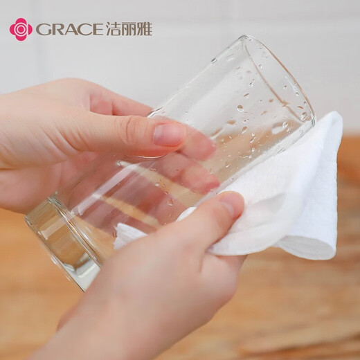 Grace lazy rag thickened wet and dry kitchen disposable rag not easy to stain with oil cleaning cloth lazy rag pure white (10 rolls * 50 pieces)