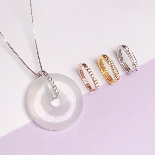 Fat Donglai's same style Ping An buckle 18k gold wear Ping An buckle buckle simple silver gold female gold clip buckle jadeite thin white gold one