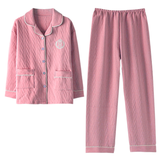Aus dem Herzen der Frauen Pyjamas Herbst und Winter Pure Cotton Dicked Air Cotton Zwischenschicht warme Baumwollpyjamas Frauen Winter Home Clothing Set Z9902 M Frauen [Größe 150-160 Gewicht 80-100jin [Jin gleich 0,5 kg]]]
