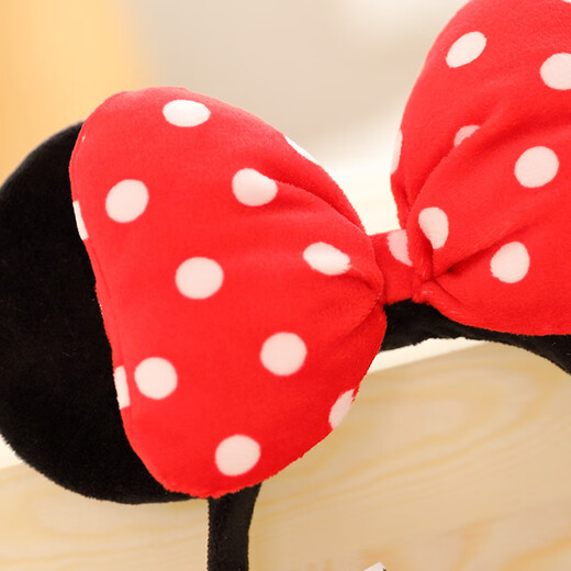 Disney Plüschspielzeug echtes Haar Accessoires Cartoon Mädchen Dress Up Ornamente Mickey Mouse Geburtstagsgeschenk Minnie Hairband