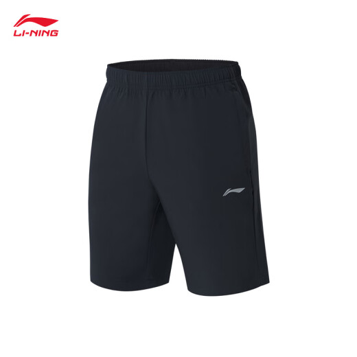 Li Ning Sports Shorts de secado rápido para hombres Corrientes de verano Fitness Entrenamiento de fitness Simple Sports Pants Fitness Clothing [Modelos de secado por secado 693] Black-1 S