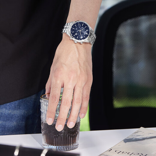 CITIZEN watch men's Japanese and Korean watch light kinetic energy day display three-eye timing steel belt business New Year gift AT2570-56L