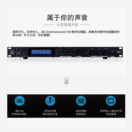JBL KX180 VX8 wireless microphone pre-effector KTV audio mixer professional karaoke effector anti-howling digital audio processor VX8 effector