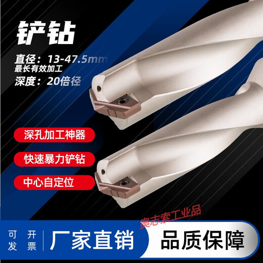 CNC high-speed shovel drill blade deep hole drill handle crown drill violent U drill disposable inner cooling long drill bit shank 13-17.5*64MM handle 20
