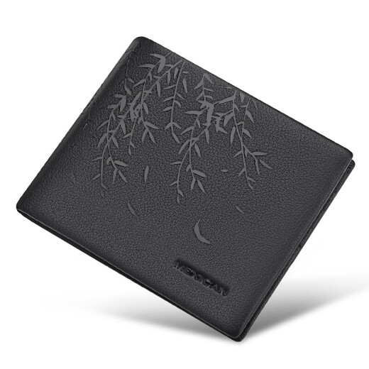 Scarecrow men's wallet short top layer cowhide leather two fold wallet wallet wallet silver bag change card bag Father's Day gift for dad