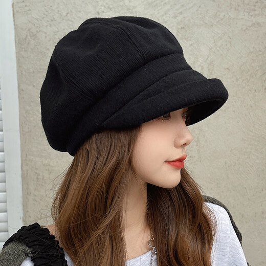 
Jimmy Leaf Korean autumn and winter new wool curly octagonal hat British retro style versatile casual beret fashion hat women new curly octagonal hat Beige One size M (56-58cm)