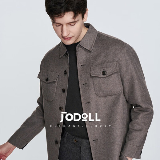 Jodoll Jodon Men's [100% laine] Veste douce décontractée confortable Stretch Stretch Warm Grey 50