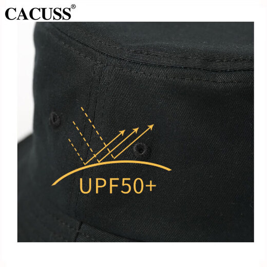 CACUSS hat for men and women in all seasons UV protection fisherman hat basin hat wide brim sun protection sun hat outdoor black and medium
