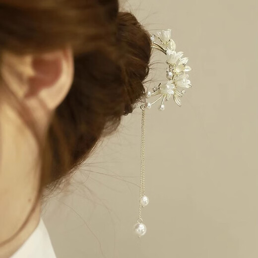 Hairpin for evening hair, lily of the valley tassel, U-shaped hairpin, high-end new Chinese style hairpin, ancient style headdress, Mid-Autumn Festival gift