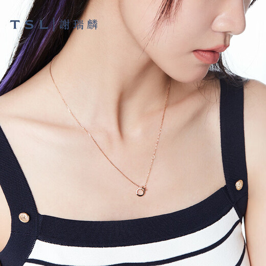 Xie Ruilin (TSL) 18k gold diamond necklace, a multi-wear crown Y-shaped clavicle chain BC126