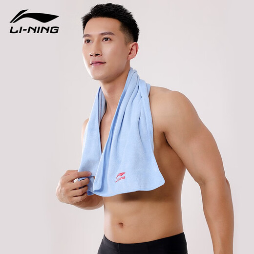 Toallas de natación de Li Ning (Li-Ganning) para hombres, mujeres, adultos y niños universales para niños, entrenamiento de agua de secado rápido de toallas deportivas de baño LNQT869-1 azul [30*100cm]