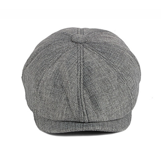 Select letter Octagonal hat men's spring and summer thin linen breathable beret men's and women's retro casual painter's hat linen material - brown one size elastic band suitable for 56-59cm head circumference