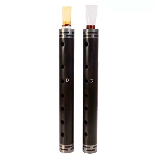 Master Chen’s ebony pipe beginner tear gas pipe instrument D-tube copper hoop [1 plastic whistle]+8