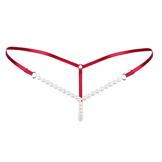 Sexy Pearl Panties T-string Lace Temptation Transparent T-Pants Women's Y-Shaped Open No-Revealing Hairy Panties Sexy Purple 160