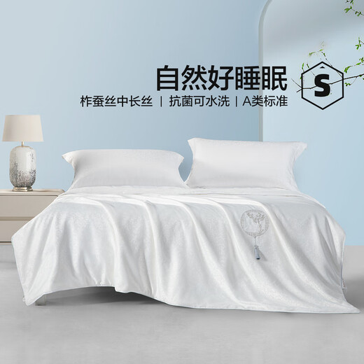 Mercury Home Textile Class A Washable Silk Summer Quilt Bedding Antibacterial Jacquard Medium-Filament Air Conditioner Summer Cool Quilt Flower Window Cat Washable Silk Summer Quilt (Golden) 150x200cm