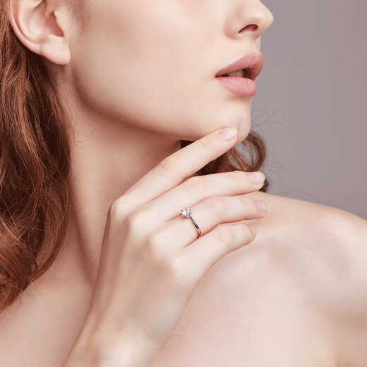 AVHEPT950 platinum cultured diamond ring inlaid with round diamonds, customized artificial diamonds, wedding ring gift, twisting arm, snowflake love, PT950 platinum twisting arm-50 points D color cultured diamond