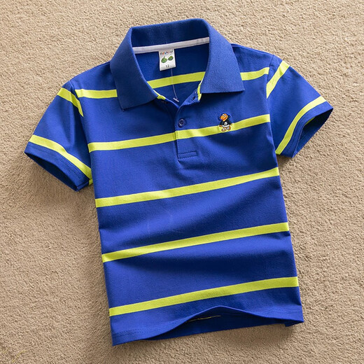 Ropa para niños Camiseta de manga corta Camiseta de verano para niños Camiseta de polo de rayas de solapa de solapa para niños nuevos de manga media