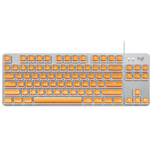 罗技（Logitech）K835机械键盘有线游戏电竞键盘84键电脑办公键盘个性pbt键帽送男生女友礼物 K835冰橙键帽版 红轴