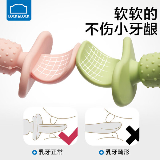 乐扣乐扣硅胶勺婴儿勺子儿童餐具叉勺辅食勺宝宝学吃饭软勺自主进食训练勺