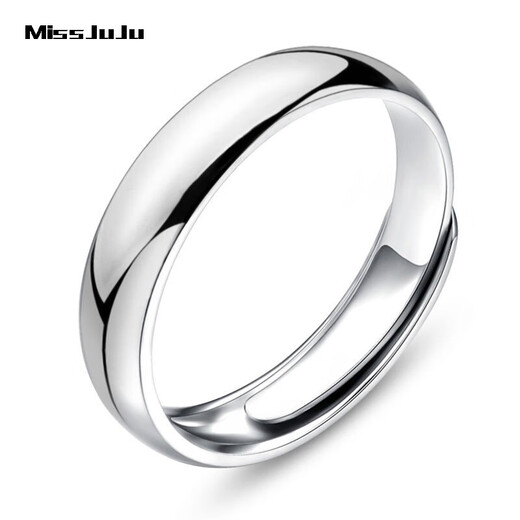 Miss JuJu PT950 platinum glossy ring for men and women, platinum couple ring, wedding ring for wife, can be customized, PT950 12#, weight 4.3-4.5 grams