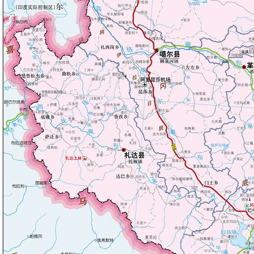 Neue 2025 Tibet Autonomous Region Map 1068*749 mm Papierwandaufkleber Politische Region Gelände Transportmittelkarte
