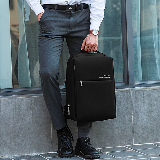 Barang Backpack Men's Backpack Casual Simple Three-dimensional Business Travel Large Capacity Computer Bag College Student Bag Athens Black Travel Edition Large