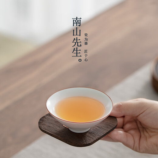 Mr. Nanshan | Matte fat white bamboo hat cup Dingyao Kungfu tea set tea cup tea cup smelling cup master single cup fat white bamboo hat 6 cups