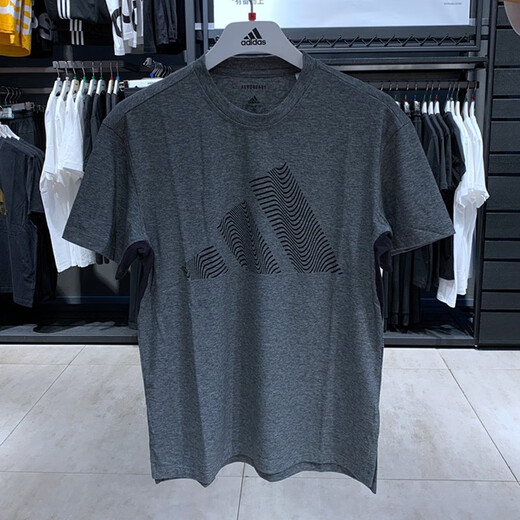 阿迪达斯 （adidas）(Adidas)男装T恤夏季新款运动服户外舒适跑步训练休闲短袖FH6625 GR7070灰色 S