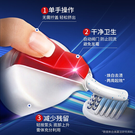 高露洁焕白臻效牙膏进口直立式 清新口腔去口气 焕白臻效 100ml*2支 赠漱口水