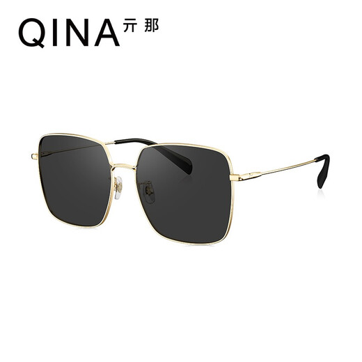Qina (QINA) glasses Zhao Lusi same retro square frame sunglasses for female elegant temperament sunglasses QN7027A60 (design model)